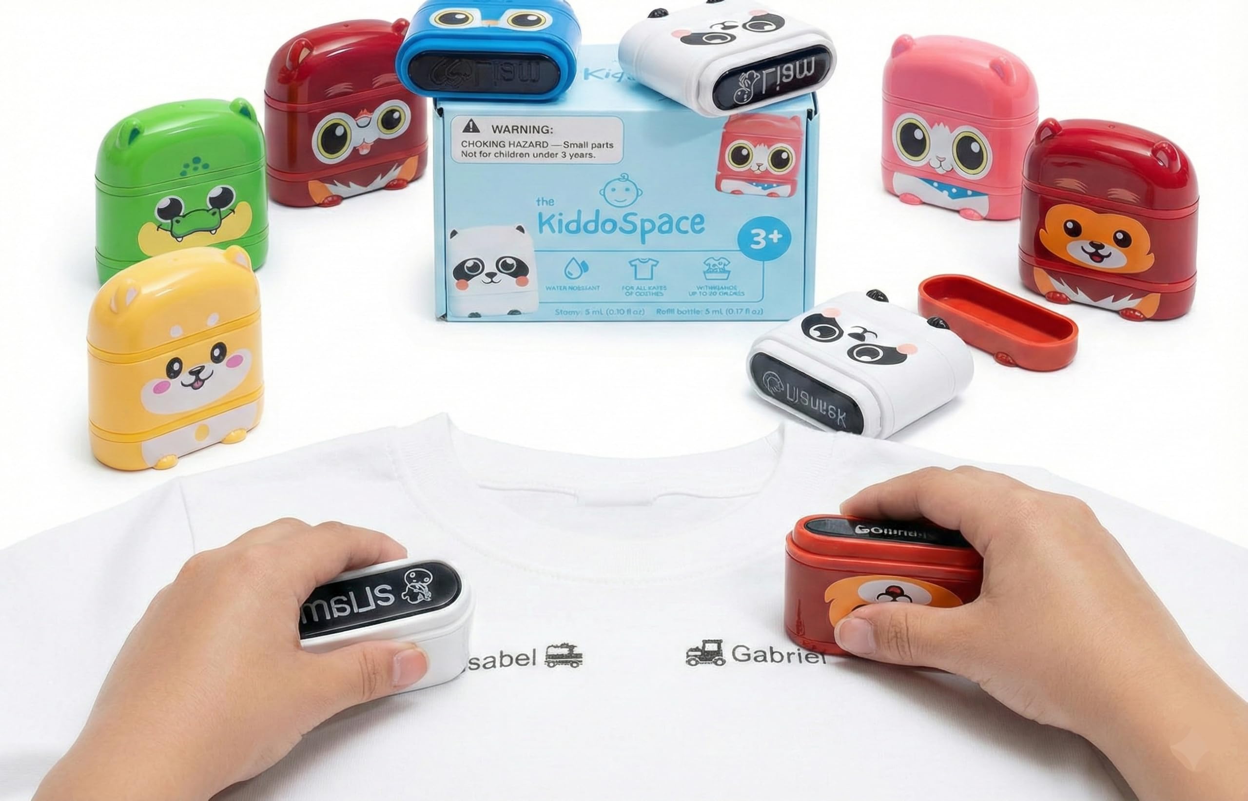 KiddoSpace Name Stamp for Clothing Kids Waterproof - Kiddostamp